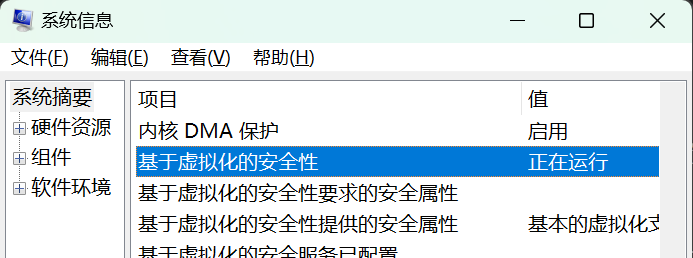 查看“基于虚拟化的安全性”